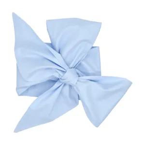 Newborn swaddle sash light blue bow baby decorative wrap band soft fabric accessory