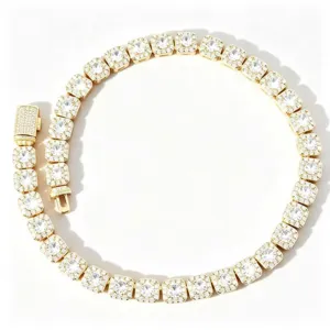 Collier Chaîne Cubaine Hip Hop Pour Hommes Femmes Cuivre Zirconia Incrusté Chaîne Tennis Bling Mode Bijoux Cadeau