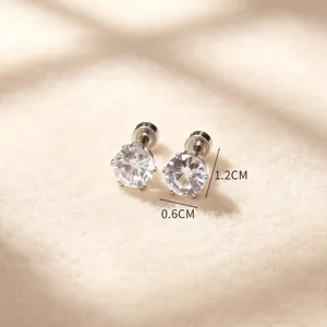 Boucles d'oreilles clous en acier inoxydable zircone helix cartilage piercing vis dos.