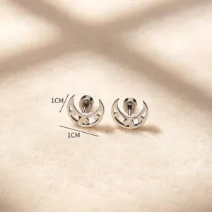 Boucles d'oreilles clous lune croissant en acier inoxydable vis minimaliste piercing cartilage