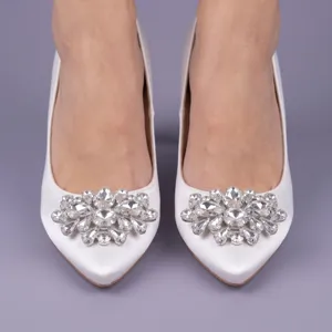 Rhinestone Shoe Clips Crystal Shoe Flower Removable High Heel Shoe Decors For Wedding Party Evening Shoe Buckle Accessories