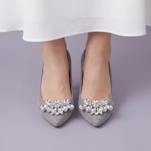 Rhinestone Shoe Clips Crystal Flower Shoe Charms For Bridal Wedding Shoes Party Evening High Heels Shoes Decoration
