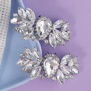 Sparkling rhinestone shoe clips crystal shoe charms for bridal wedding party shoes 2pcs