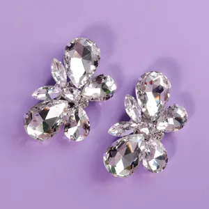 Sparkling crystal rhinestone shoe clips for bridal wedding shoes and evening party footwear.