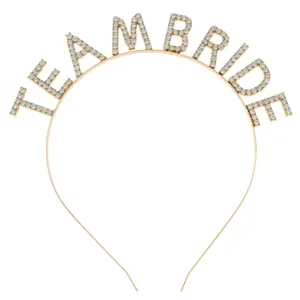 Serre-tête strass doré TEAM BRIDE pour enterrement de vie de jeune fille mariage accessoires.