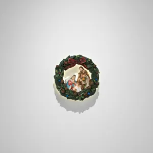 Christmas resin nativity wreath ornament wall hanging holiday home decor festive gift