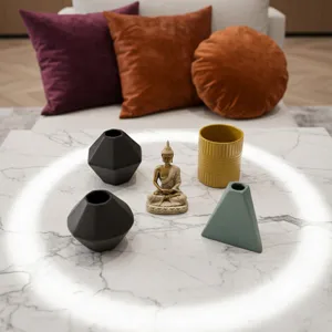 Mini Southeast Asian resin Buddha figurine Zen home decor table ornament with modern vases