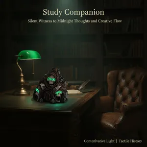 Detailed view of the solar skull lamp resin ornament, featuring glowing green eyes for Halloween.