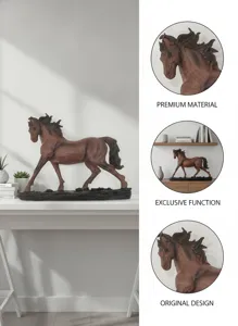 Resin running horse sculpture decor luxury home office desk shelf ornament tabletop display