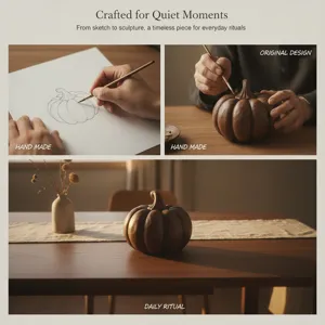 Handcrafted resin pumpkin ornament for autumn decor, elegant tabletop centerpiece for home.