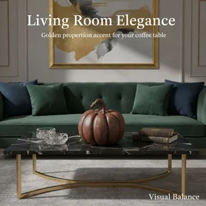 Resin pumpkin ornament interior home decor detail shot for living room coffee table styling.