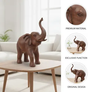 Resin elephant figurine home decor lucky statue table ornament premium material design