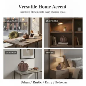 Resin decorative pumpkin ornament, ideal for living room and bedroom desktop display setup.