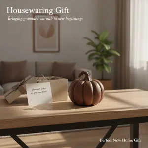 Brown resin pumpkin figurine decorative home ornament cozy autumn table decor gift box