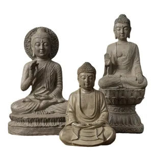 Zen Buddha statue set resin sculpture home decor Southeast Asian living room ornaments