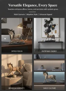 Resin horse figurine luxury home decor statue for office desk entryway shelf ornament decor