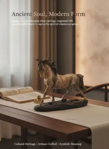 Resin horse figurine decorative sculpture for home office desk luxury interior design decor.
