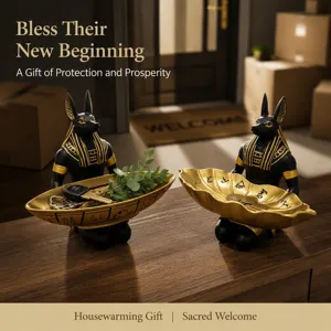 Egyptian Anubis resin storage tray ornament for home decor desktop luxury organizer gift