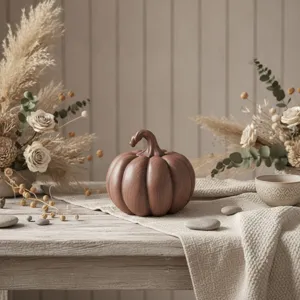 Eco Friendly Resin Pumpkin Ornament Water Transfer Printing Marble Wood Grain Tabletop Decor Four Season Home Decoration