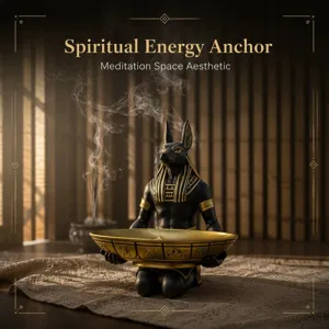 Egyptian Anubis God Resin Incense Burner Tray Desktop Storage Home Decor Craft Ornament