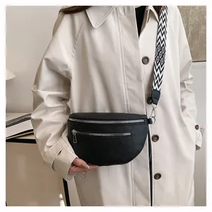Sac de Poitrine Mode Femme Bandoulière Casual Sac Jumeau Rétro Large Sangle Sac Épaule