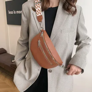 Sac Dumpling en Cuir PU Mode Femme Vintage Large Sangle Sac Bandoulière Sac de Poitrine Décontracté Polyvalent Sac Selle Épaule