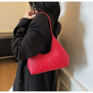 Sac a main tisse pour femme, sac croissant retro, sac d'epaule elegante pour le travail.