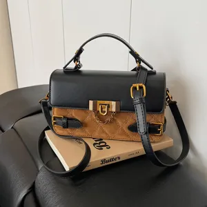 Retro quilted women handbag chic PU leather shoulder crossbody bag fashion design