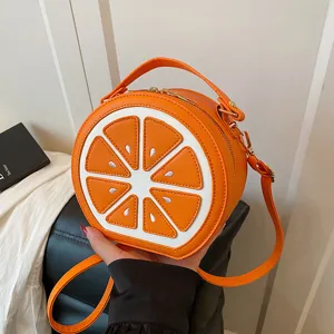 Borsa a Tracolla a Forma di Frutta di Limone Creativa da Donna in Pelle PU Carina Borsa a Spalla Blocco di Colore Moda Quotidiana