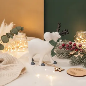 Christmas reindeer figurine resin tabletop decor ornament for holiday gift and home decoration