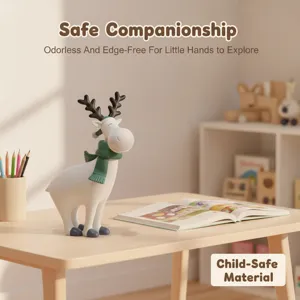 Christmas reindeer resin figurine home decor cute deer ornament for holiday gift room table