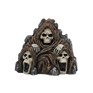 Halloween solar resin skull lamp gothic home decor scary skeleton night light ornament.