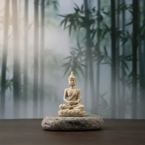 Mini Resin Buddha Statue Southeast Asian Zen Home Decor Living Room Foyer Ornament
