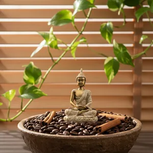Mini Zen Buddha statue resin ornament for home living room decor table centerpiece peaceful vibes