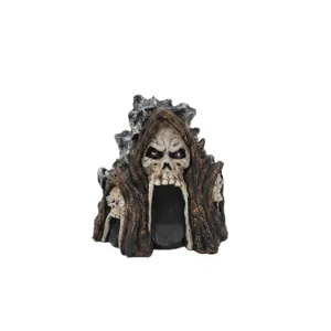 Solar resin skull ornament Halloween decoration spooky ghost light gothic garden statue decor