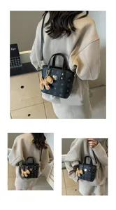 Korean style printed bucket bag for women summer fashion trendy shoulder crossbody bag