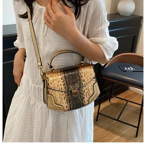 Fashion women's snakeskin shoulder crossbody bag top handle chic designer handbag summer.