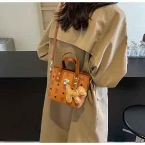 Korean style printed monogram bucket bag women summer fashion shoulder crossbody bag
