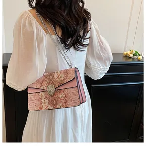 Sac bandoulière chaîne rose sac aisselle vintage imprimé floral sac élégant femmes