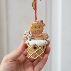 Christmas gingerbread man hanging ornament resin candy waffle cup holiday tree decor gift