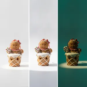 Christmas gingerbread man resin ornament with lollipop cute holiday hanging decor for home.