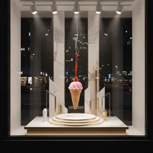 Premium resin strawberry ice cream cone hanging ornament for Christmas tree decor and home styling.