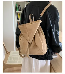 Sac à dos rétro mignon avec oreilles de lapin design cordon grande capacité fourre-tout
