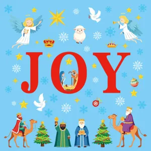 Christmas static window sticker cartoon angel dove JOY holiday glass wall decor decal