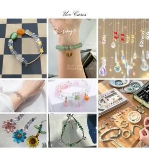 DIY beaded bracelet necklace making kit glass crystal pendant jewelry accessories details showcase