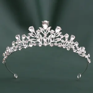 Diadème strass mariée couronne argentée accessoire cheveux mariage serre-tête cristal
