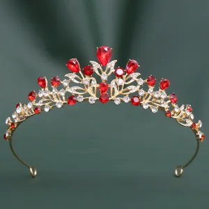 Tiara Couronne de Mariée en Alliage Baroque avec Strass pour Femmes Mariage Bal Accessoires Cheveux Argent Or Serre-tête Coiffe