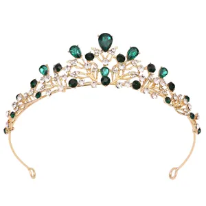 Exquis diademe strass baroque dore accessoire cheveux mariage mariee detaillee