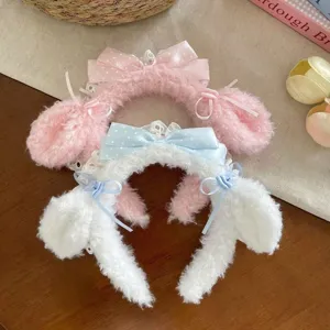 Παιδικά Lolita Βελούδινα Αυτιά Στεφάνι Γλυκός Φιόγκος Δαντέλα Ωραία Αξεσουάρ Μαλλιών