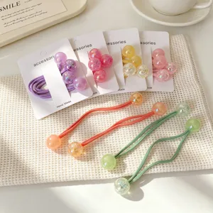 Cute glitter ball hair ties for kids double ends elastic hair ropes cute girl accessories